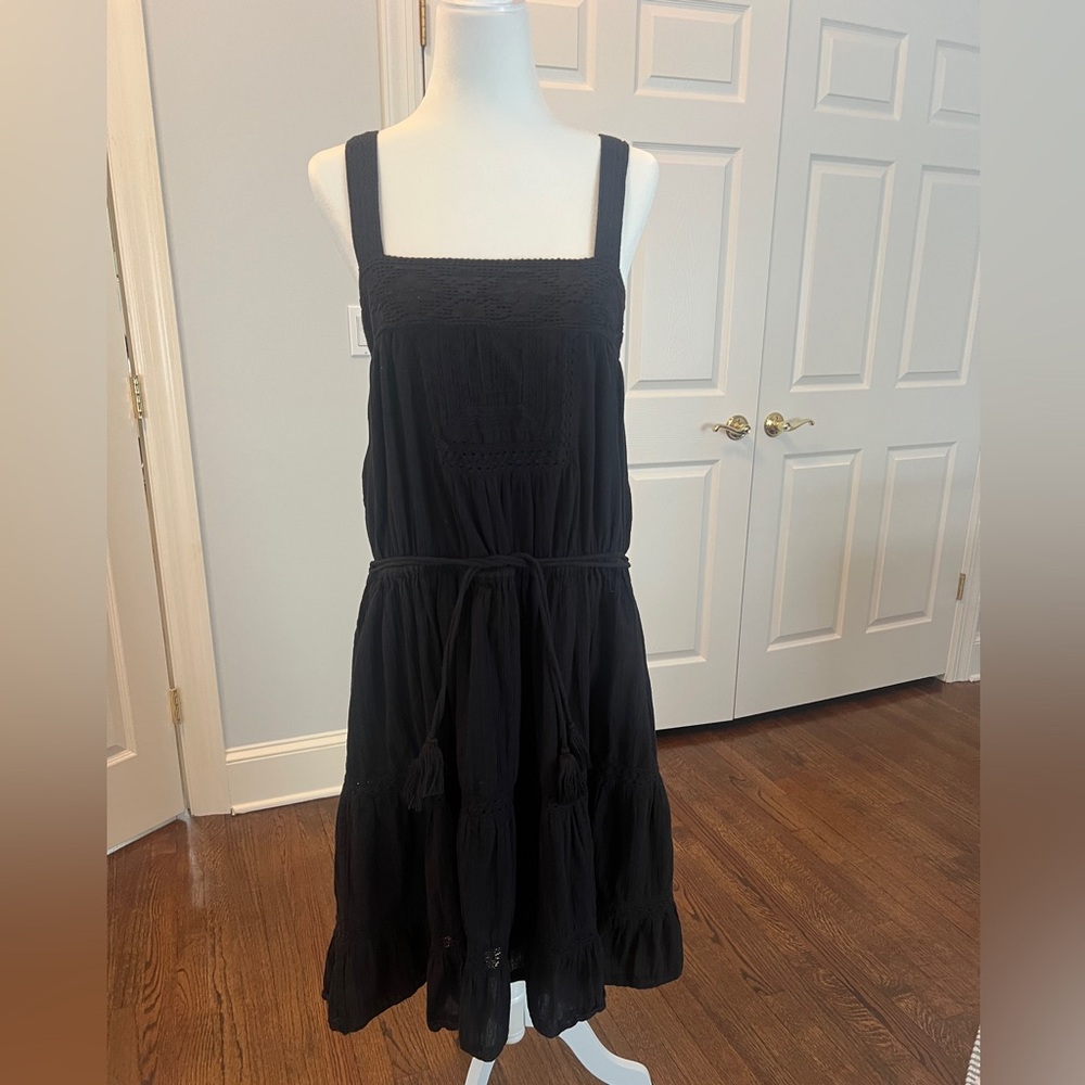 M.A.B.E. Black Boho Style Maxi Tank Dress
